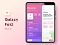 Foldable Phone Event App fold galaxy mockup freebie discover event material chart graph cards social dashboard gradient mobile app icons