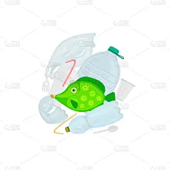 塑胶,鱼类,垃圾,海洋,在下面,海洋生命,威胁,涉水,游泳