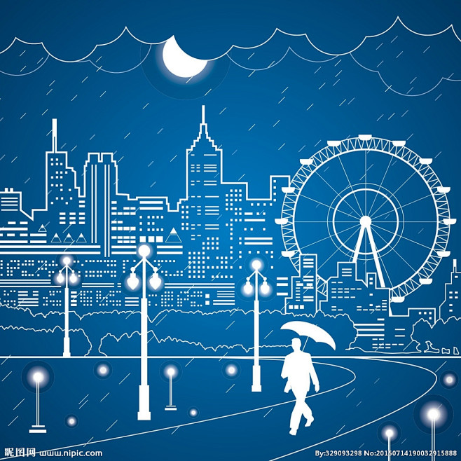 摩天轮夜景城市