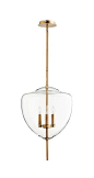 Ember Three Light Pendant 20.75"(h) x 15.75"(dia) Satin Brass Iron / Clear Glass   Please allow 1 - 2 weeks to ship out and receive tracking.   *This item is ex