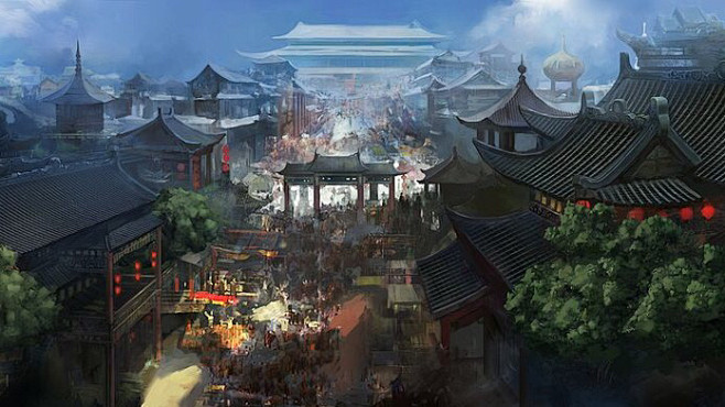 古风场景原画