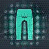 green pants icon isolated on blue background