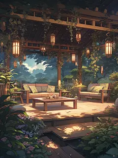 庭院｜新中式风格古风场景背景壁纸素材