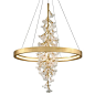 Jasmine 50-inch Gold Leaf LED Pendant, Warm White 2700K - 3000K, Corbett Lighting
