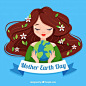 Mother earth day background in flat design Free Vector