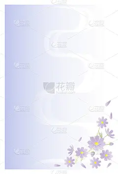 明信片在哀悼。宇宙花的插图。