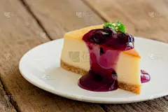 留白,乳酪蛋糕,白色,蓝莓,平滑的,欧芹,背景,湿,盘子,美味