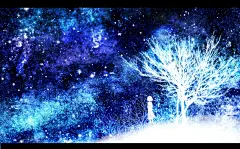 独自一人欣赏美景的伤感手绘插画图片 | Aladd设计量贩铺