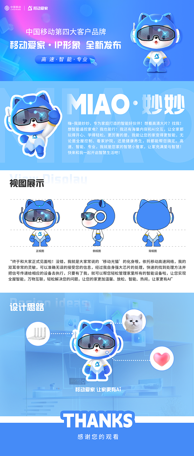 移动爱家IP形象（妙妙）展示