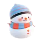 冬天3d雪人免抠卡通元素