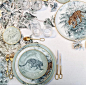 into the wild with hermés' homage to artist robert dallet. his studio comes alive at the table with every leaf, fur and feather detail translated onto the intricate collection of porcelain.: