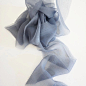 Gossamer Sea Ribbon : The Sea colored hand-dyed ribbon is a soft mid-tone, the truest blue in our collection. Our Gossamer Ribbon is a lighter and more delicate silk than our Classic Ribbon Collection. The weightless texture of this silk gives the ribbon 