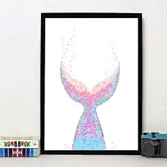 装饰画北欧简约客厅挂画照片墙卧室书房墙画玄关壁画有框画个性创意动漫设计美人鱼插画艺术绘画素材背景海报@北坤人素材