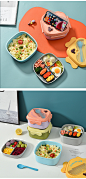 日式双层塑料饭盒微波炉分格便当盒高颜值小学生大容量水果保鲜盒
