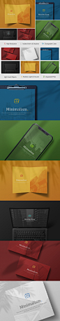 时尚高端简约逼真质感的品牌设计VI样机展示模型mockups