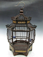 chinese bird cages | Details about Chinese Redwood Engraving Six square Bird Cage: