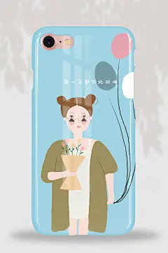 31原创手绘每一天都五彩斑斓少女手机壳-众图网