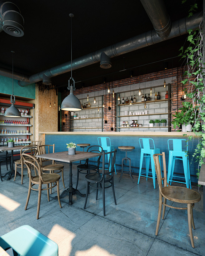 Cafe in industrial s...