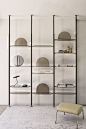 Open floor-ceiling mounted divider bookcase ALBA by arflex