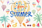 卡通手绘夏日椰树热气球海边沙滩手绘水彩PNG免抠设计素材png232-淘宝网