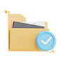 Check Folder 3D Icon