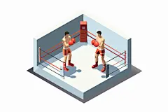 扁平风体育场立体运动插画