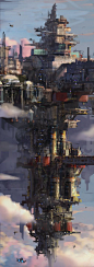 CG游戏原画科幻魔幻场景概念设定图集丨宇宙外星飞船/动画漫画电影CG概念手绘创作