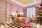 儿童房粉色窗帘设计图 #卧室#