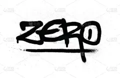 graffiti zero tag in black over white