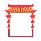 中国风古风古典屋檐木头房顶透明免抠PNG图案 PS设计素材元素 (71)