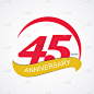 模板 Logo 45 周年矢量图