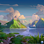 Environment art for Mahjong Journey