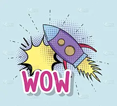 火箭补丁与聊天气泡和哇消息