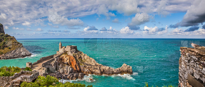 韦内雷港,海景,意大利,五渔村,利古里亚大区,拉斯佩济亚,夏天