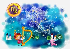 卡通处女座星座图 创意素材