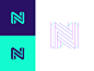 N structure colors geometric flat logo mark branding guides geometry logo guides logo construction n logo 3d grid logo grids