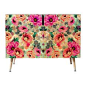Deny Designs - Marta Barragan Camarasa Abstract Geometrical Flowers Credenza, 38"x20" - Buffets and Sideboards