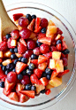 Secret Fruit Salad: The secret is dry vanilla pudding mix. It combines with all the juices from the fruit 