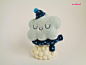 Snowy Cloud, one of a kind Art Toy : Needle felted Art Toy. One of a kind.