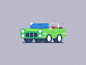 Car #2 auto rider simple perspective vector icon line minimal illustration color flat car