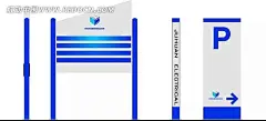 停车场导示指示牌cdr矢量vi|vi模板|vi设计|房地产道路指示牌|矢量设计模板|矢量设计模板餐巾纸|一套VI矢量设计模板|光盘矢量设计模板|矢量设计模板　名片