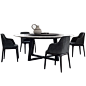 北欧大理石饭店餐桌椅组合现代简约1.2圆桌子带转盘8人饭桌1.5米-淘宝网