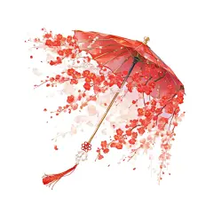 油纸伞悠悠,秋意渐浓浓。 (2)