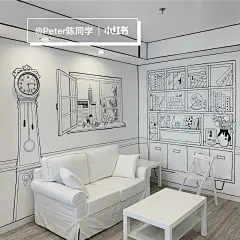 酒店墙绘｜原创手绘酒店黑白漫画风墙绘_1_Peter陈同学_来自小红书网页版