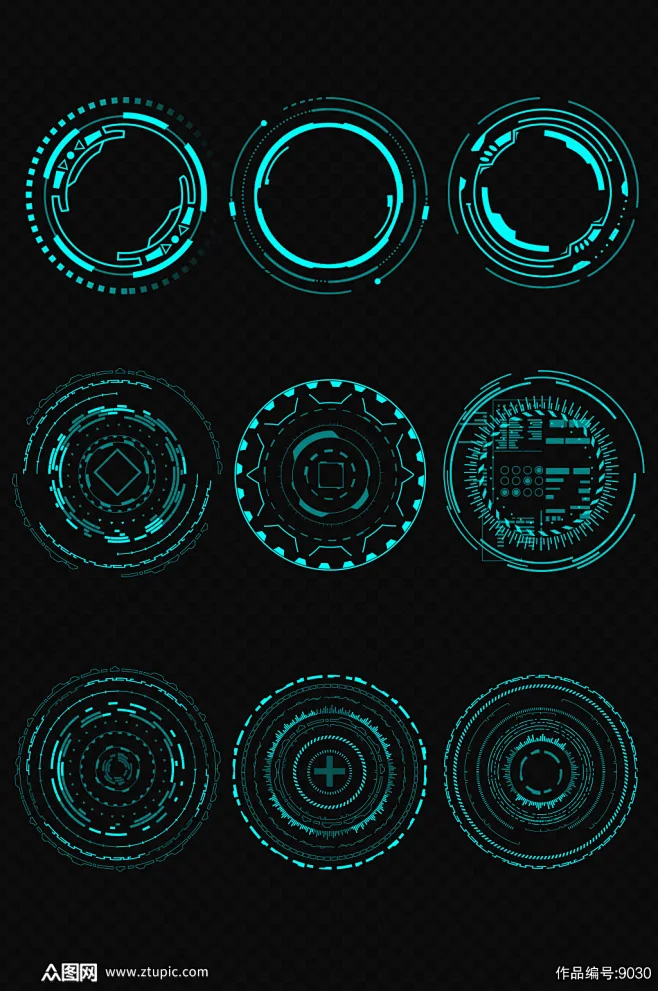 科技感图形免扣png元素素材