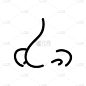 人的鼻子,绘画插图,矢量,图标,轮廓