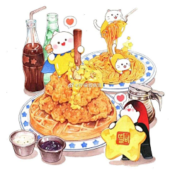 re-Kumo采集到食物插画