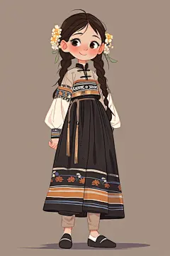 人物民族女孩图片插画