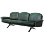 Three-Seat Sofa Model Ds-31 by De Sede in Green Leather 1