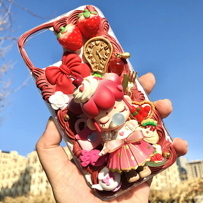 奶油胶手机壳盲盒下午茶款新年礼物可定制华...